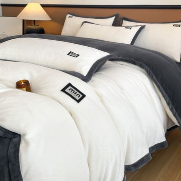 冬季加厚牛奶絨四件套珊瑚絨被套床單法蘭絨三件套雙面絨床上用品