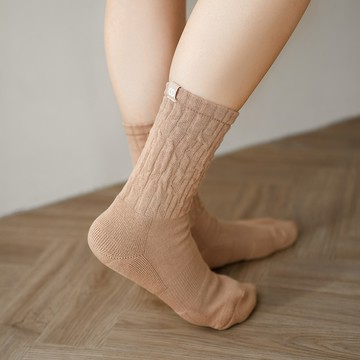 【FOOTER除臭襪】Soft 雲朵皺皺襪(N202-拿鐵)