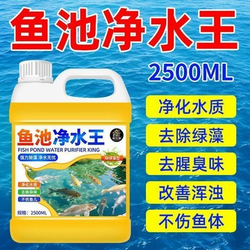 🥇室外魚池淨水劑淨化水質青苔綠水黑水清潔露天魚池除臭除藻淨水劑