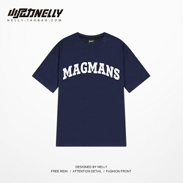 潮牌美式oversize短袖T恤男寬松大碼純棉上衣夏季潮流ins半袖體恤