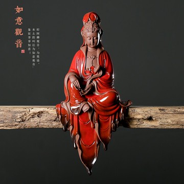 如意觀音佛像擺件陶瓷觀世音菩薩居家供奉家用鎮宅開光風水保平安