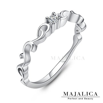 Majalica 唯美花紋純銀戒指 PR011