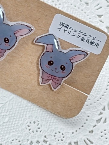 QQ兔 塑膠板樹脂耳夾 日本國產無鎳五金