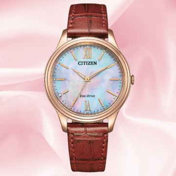 CITIZEN 星辰錶  ladyS系列 EM0419-11D 光動能簡約時尚女仕腕錶 皮帶 34mm