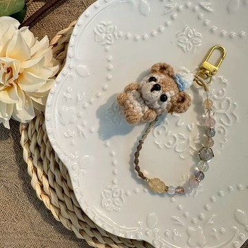勾織拉拉熊開運水晶手機掛飾