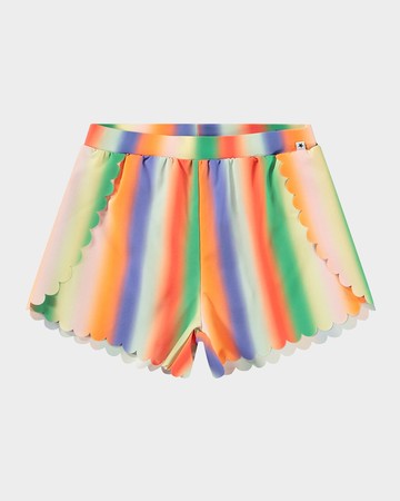 Girl's Neva Scallop Trim Shorts, Size 7-14
