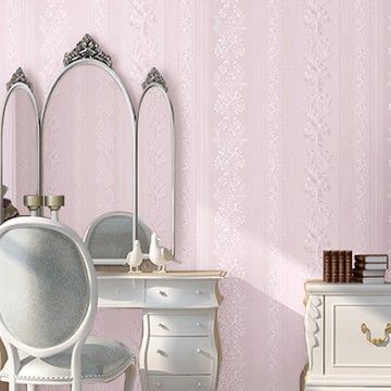 WA. WALL ART 防水自黏壁紙 歐風立體壓紋 PVC材質  300 x 60cm  粉色