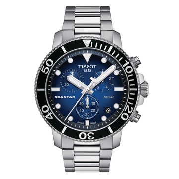 TISSOT 官方授權 SEASTAR 1000 海洋之星 計時腕錶 錶 手錶 送禮 T1204171104101 / T120.417.11.041.01
