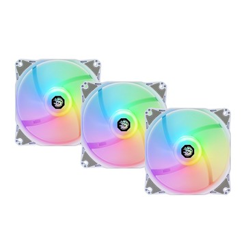 Bitspower Notos 120 亮彩光效電腦散熱風扇（白、三枚組含控制器）