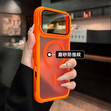 微磨砂 隱形鏡頭支架 i17磁吸手機殼 保護殼 適用於 iPhone 17 16 15 14 13 12 Pro max