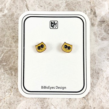 比比最愛動物系列-小貓頭鷹 金色 不銹鋼耳針