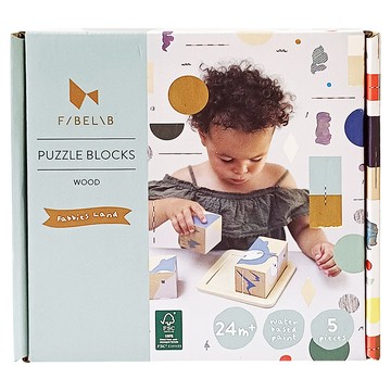 FABELAB 六面拼圖 FSC認證木材 益智玩具  1盒  5pieces