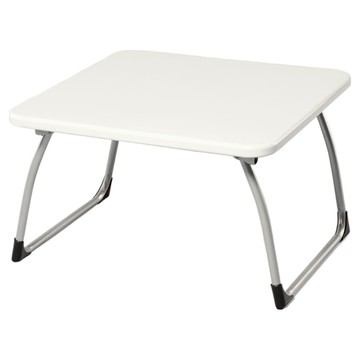 鐵皮夾木折疊鋼桌 台灣製 2 x 2尺 60 x 60cm  白色