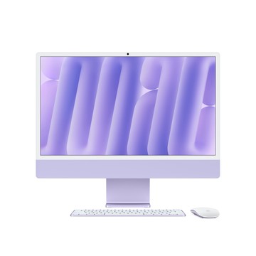 Apple 24 吋 iMac Apple M4 晶片配備 10 核心 CPU 與 10 核心 GPU、Gigabit 乙太網路 - 紫色 (整修品)