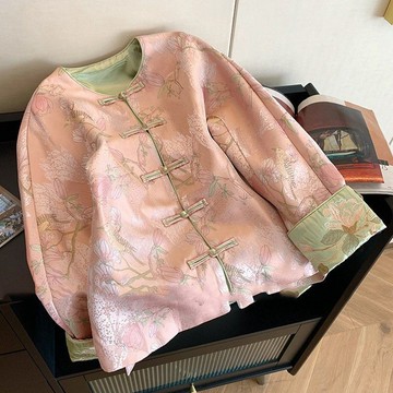 新中式國風複古提花盤扣唐裝外套女20春季新款氣質潮流上衣cywwy