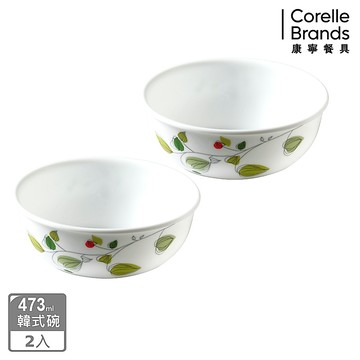 【美國康寧 CORELLE】綠野微風 473ml韓式湯碗2件組