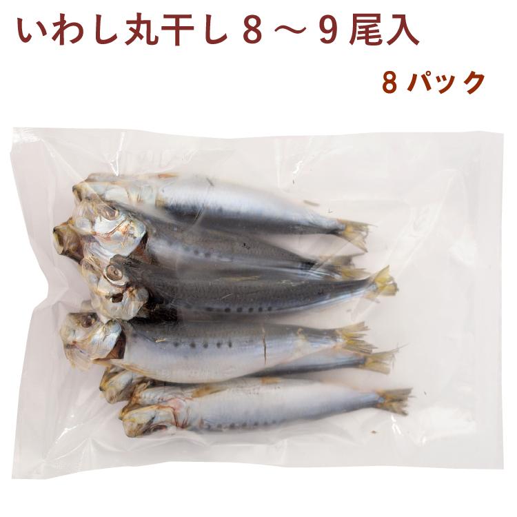 丸干し イワシ 鰯 いわしの丸干し 8〜9尾 8パック 送料込