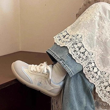 🔥台灣出貨🔥甜桃星球小熊闆鞋女款百搭泡芙小白鞋複古厚底德訓鞋老爹鞋 厚底