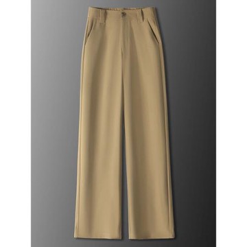 高檔天絲醋酸窄版闊腿休閑褲女春秋季寬松顯瘦百搭垂感直筒長褲子