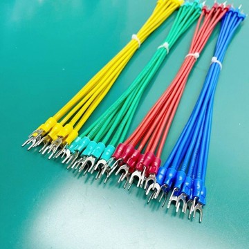 統編發票/U型冷壓端子帶線電工學習配電箱接線diy製作1平方可定製長度 接線端 接線器 接線口 接線端子 連接器