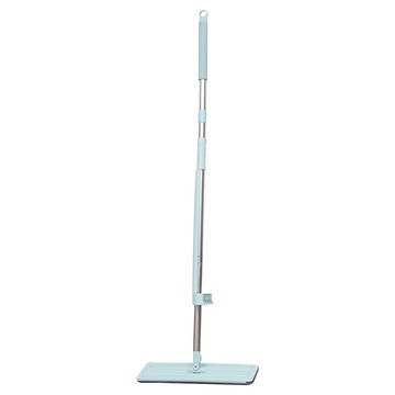 E.dot 免手洗平板拖把 35cm 懶人拖把 乾濕兩用 直立收納 纖維拖把布2片  1支