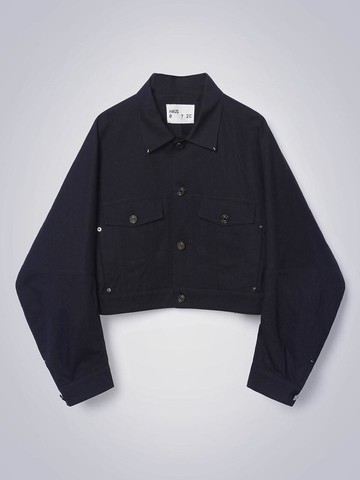 CURVED SLEEVE COLLAR BLAZER [NAVY]