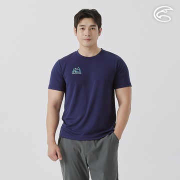 男涼感型單向導濕速乾圖騰上衣 AL2511040 海軍藍 (M-3XL)