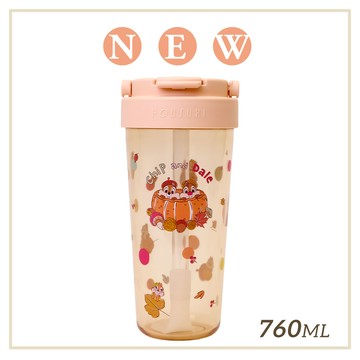 【HOUSUXI】迪士尼奇奇蒂蒂系列-Tritan輕透舒吸杯(附彈跳吸管)760ml【盛夏新品↘84折起】＜售價已折＞