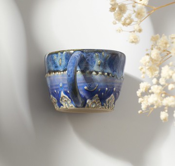 微笑立體手繪陶杯