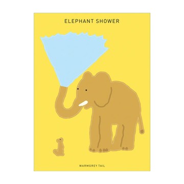 韓國 WARMGREY TAIL 防水貼紙 大象洗澡