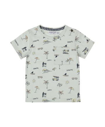 熱帶風藍色短袖上衣56cm