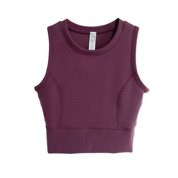 加拿大單~內搭外穿下擺后扭結瑜伽背心 修身戶外螺紋無袖上衣女裝