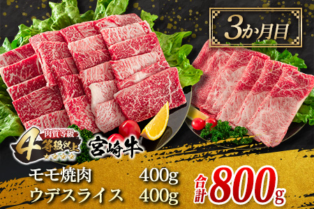 ≪3か月お楽しみ定期便≫宮崎牛焼肉＆スライスセット(総重量2.3kg)　肉　牛　牛肉 JC2-23