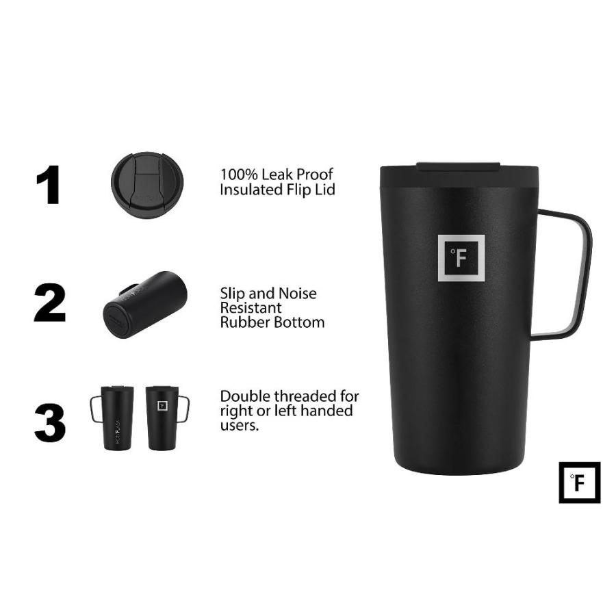 IRON °FLASK Grip Coffee Mug 2.0-24 Oz, Leak Proof, Vacuum Insulated Stainle