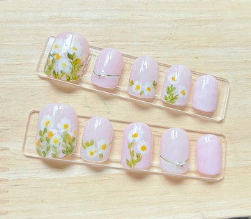 油畫風花花穿戴甲