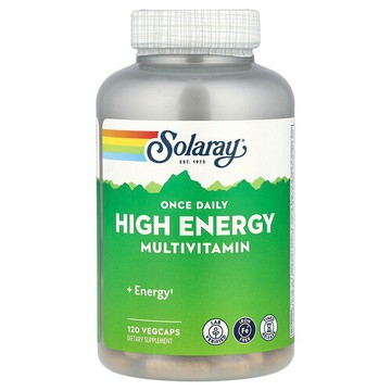 Solaray, 每日一次優效多維生素，無鐵，120 粒素食膠囊