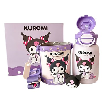 BEDDYBEAR 杯具熊 開口笑雙飲保溫杯 600ml 附公仔  開口酷洛米  開口酷洛米 白色 + 紫色 + 黑色  1個