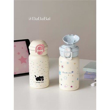 星星水杯2025新款保溫杯女生高顏值學生316不銹鋼吸管杯子雙飲ins