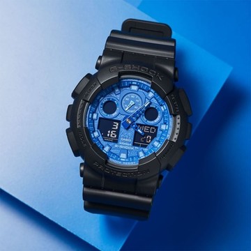 CASIO 卡西歐 G-SHOCK 藍色變形蟲系列手錶 雙12購物節 送禮首選 GA-100BP-1A