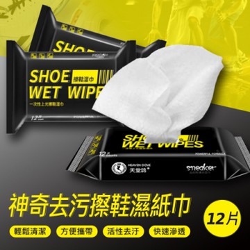 神奇去污擦鞋濕紙巾 12抽/包 超值2包組