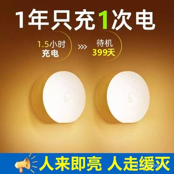 🔥臺灣出貨-新品led燈感應人走燈滅全智能感應燈可充電樓梯燈厠所走廊燈 GAOX