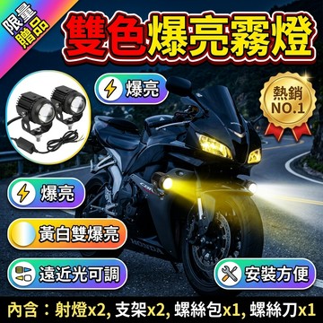 次日到店🚀出清不補 限時下殺 led霧燈 外接霧燈魚眼霧燈 外掛式霧燈 2顆裝雙色機車霧燈 機車投射燈 黃光 白光 小