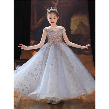 兒童禮服公主裙高端鋼琴演奏演出服10歲生日女童小主持人表演服裝