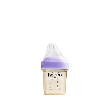 【hegen】金色奇蹟PPSU多功能方圓型寬口奶瓶 150ml - 漾紫/母嬰用品/新生禮/月子中心/月嫂/蒸汽消毒 /紫外線消毒 /沸水消毒/FDA食品接觸認證/不含塑化劑/不含雙酚A/不含甲醛