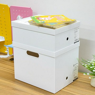 特價圖書館書架收納盒日式直角收納筐桌面帶蓋方形衣服玩具書本整理箱