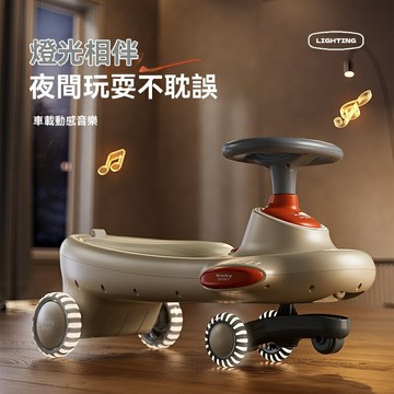 【防側翻靜音】兒童扭扭車 搖擺車 玩具車 音樂早教 加寬底盤 靜音閃光輪 1-3歲寶寶學步車 室內外遊樂