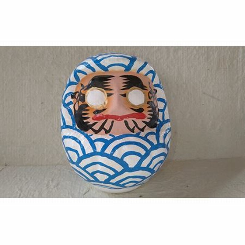 ふるさと納税 白河だるま ぬ（14cm） 青梅波文様 和柄 縁起物