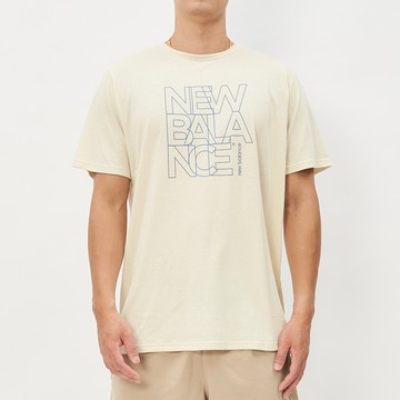 New Balance 男款 杏黃色 運動 休閒 圓領 上衣 短袖 MT43074PAM