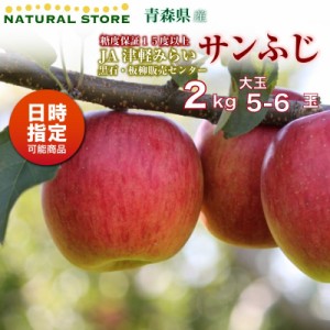 [予約 12月1日-12月20日の納品] サンふじ 5玉-6玉 大玉 約2kg 青森県産 JA津軽みらい 冬ギフト お歳暮 御歳暮