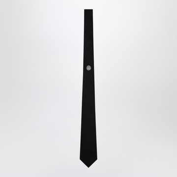 Black silk jacquard tie